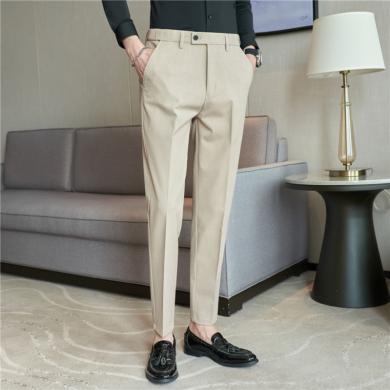 Men’s Stretch Slim-Fit Casual Trousers