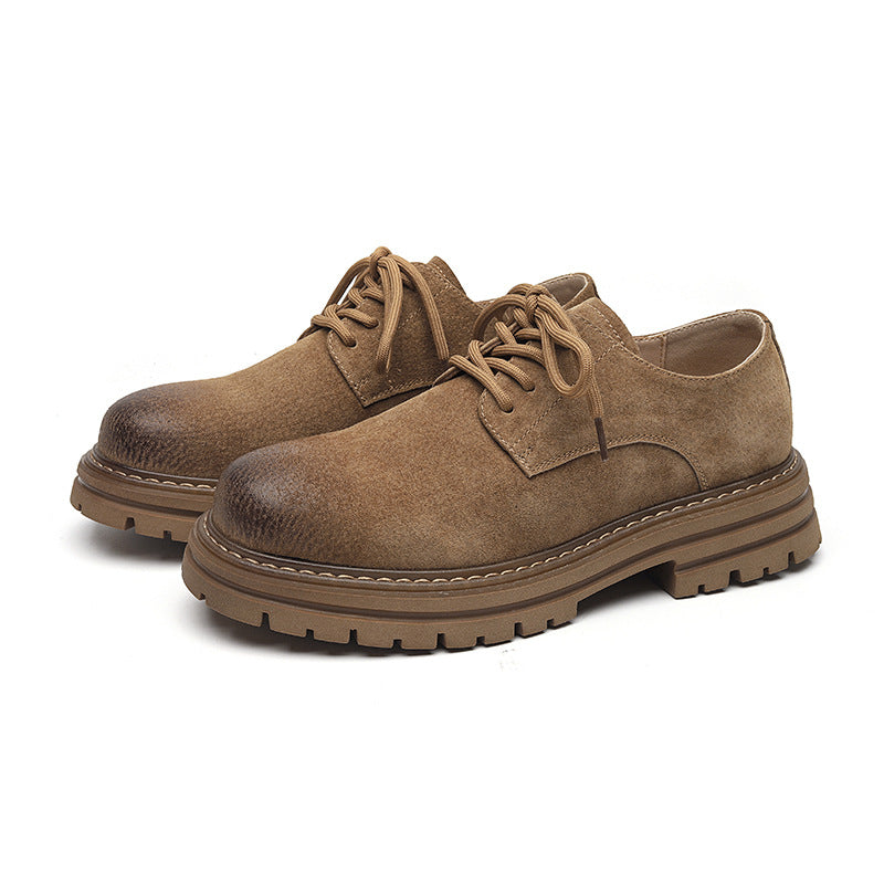 Men's Retro British Style Lace-up Leather Cargo Shoes