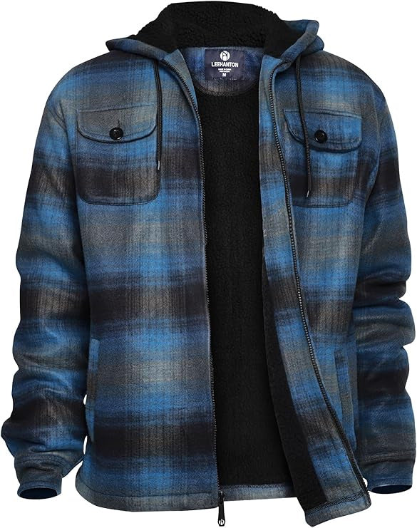 Men's Fleece Plaid Hoodie