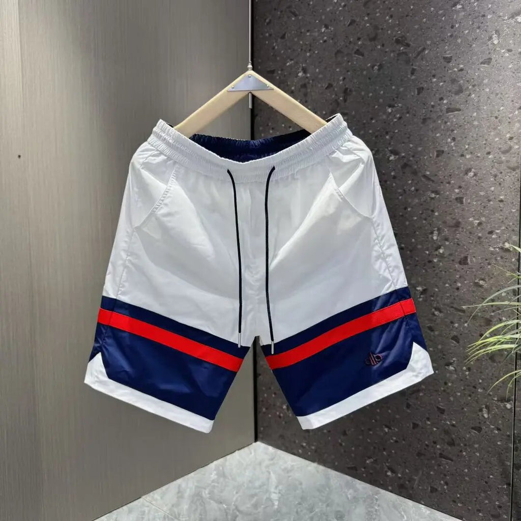 Men's Color Block Casual Shorts  Loose Fit Summer Cropped Pants