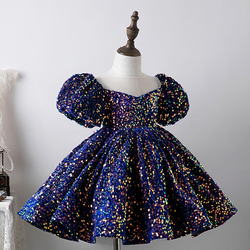 Sparkling Puff Sleeve Princess Dress