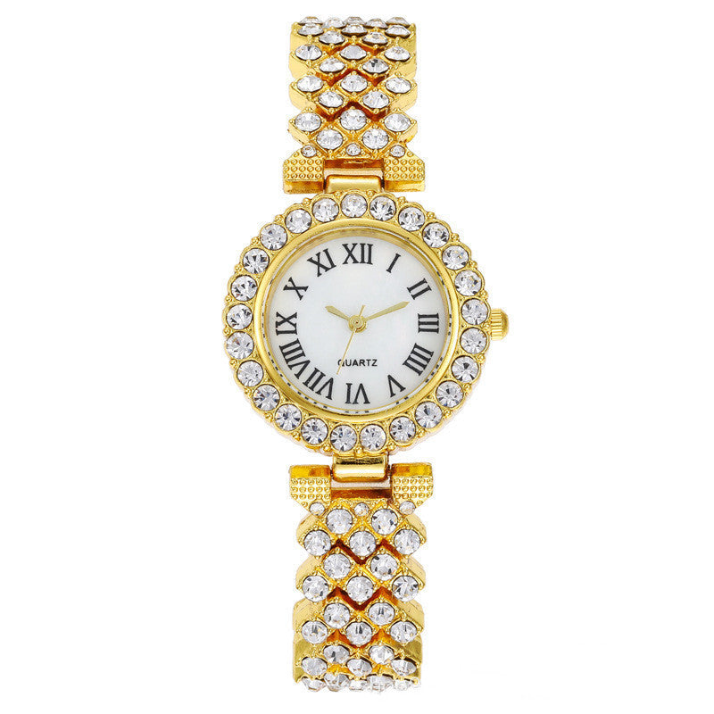 Roman pattern diamond ladies watch women's watch quartz bracelet