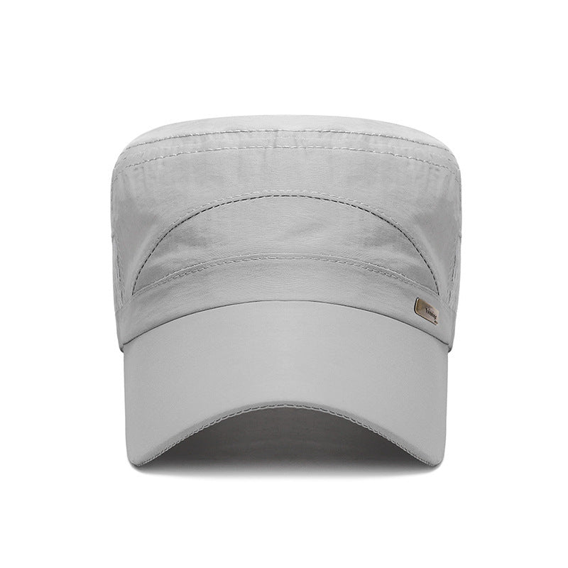 Men’s Breathable Mesh Flat Hat for Summer Outdoor Travel