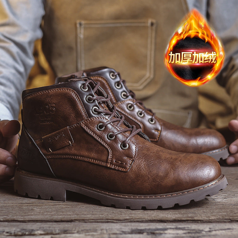 Classic British Vintage Leather Martin Boots