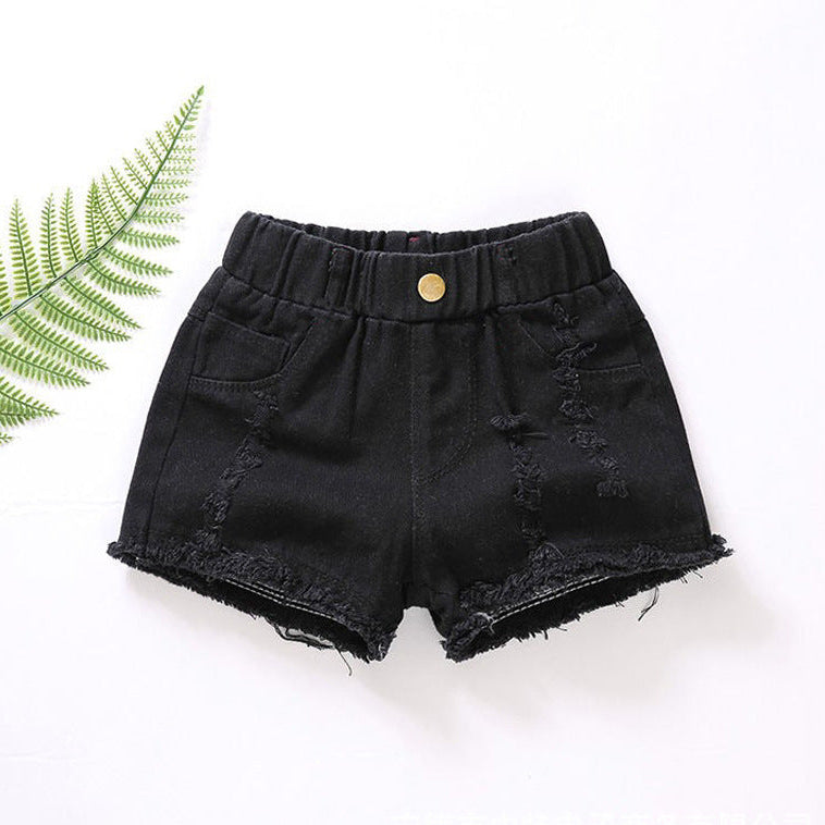 RuffleRise Denim Shorts