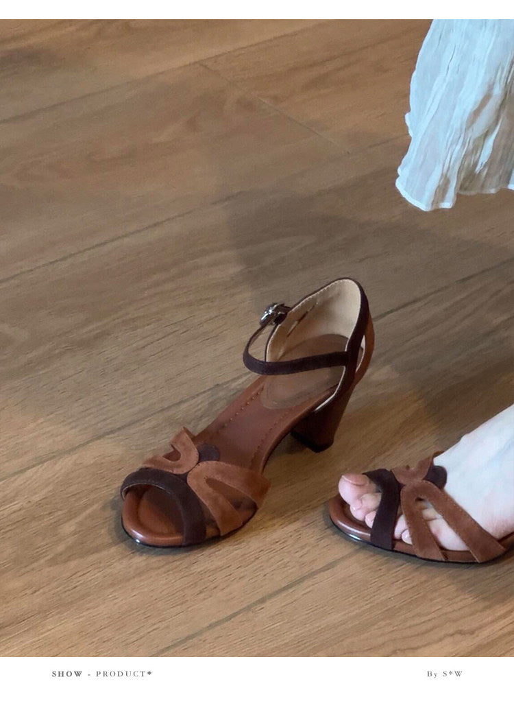 Vintage Woven Strappy Roman Sandals - Soft Sole Summer Heels
