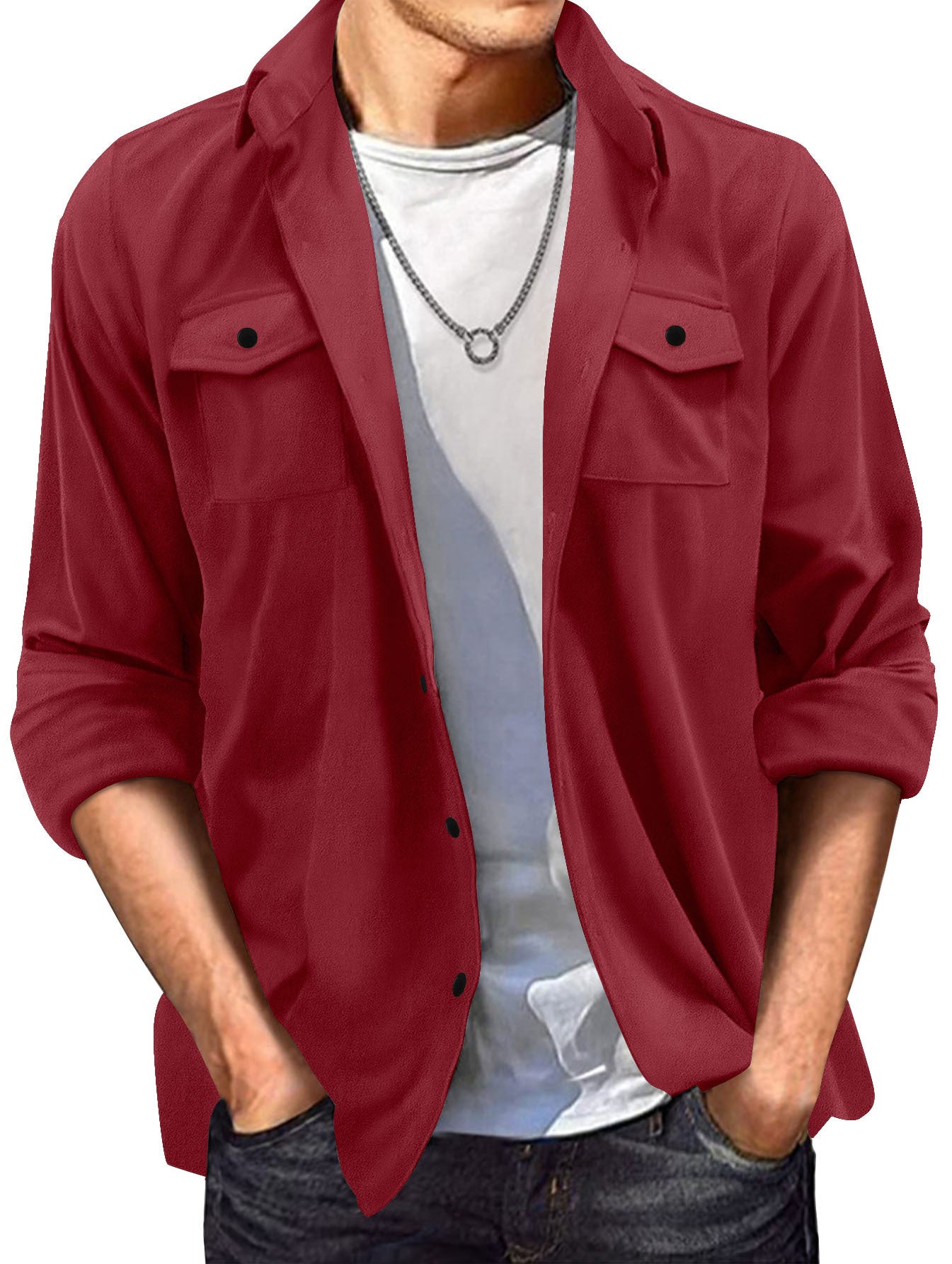 Casual Jacket  European & American Style, Loose Fit, Spring/Autumn
