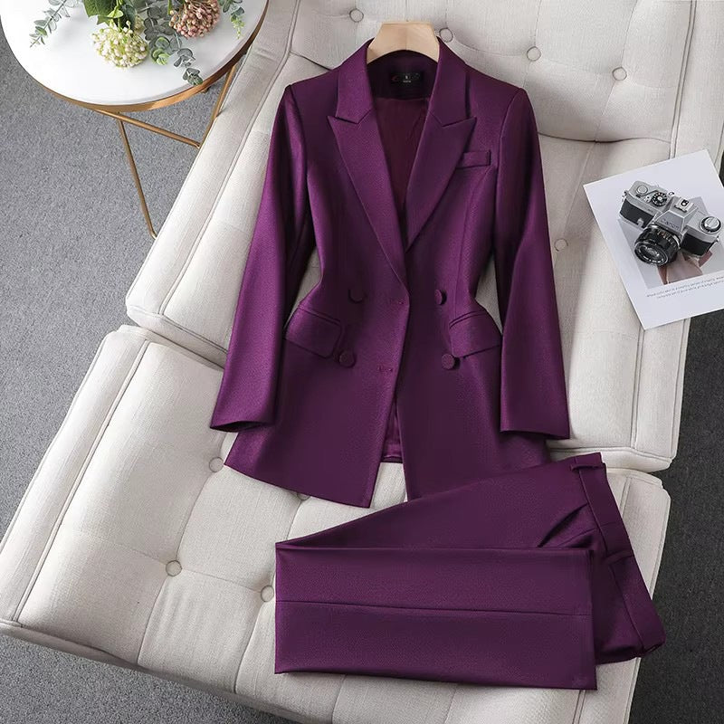 Womens 2-Piece Formal Trouser Suit Set