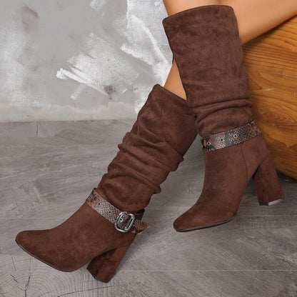 Versatile women's high heel one-kick boots