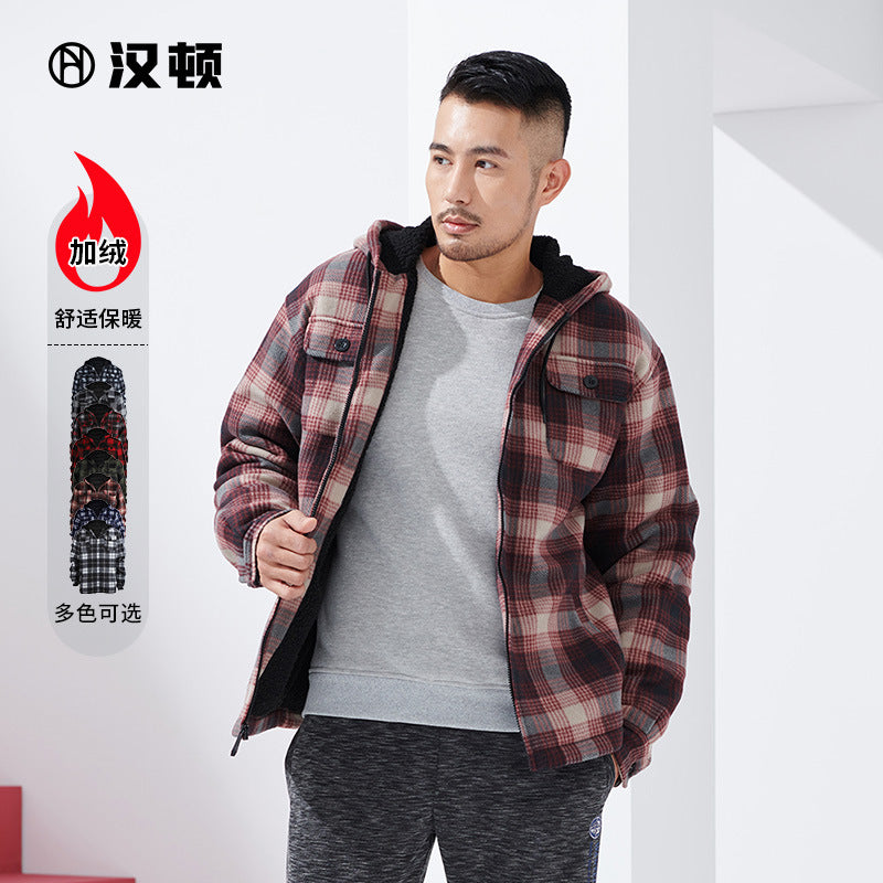 Men's Fleece Plaid Hoodie