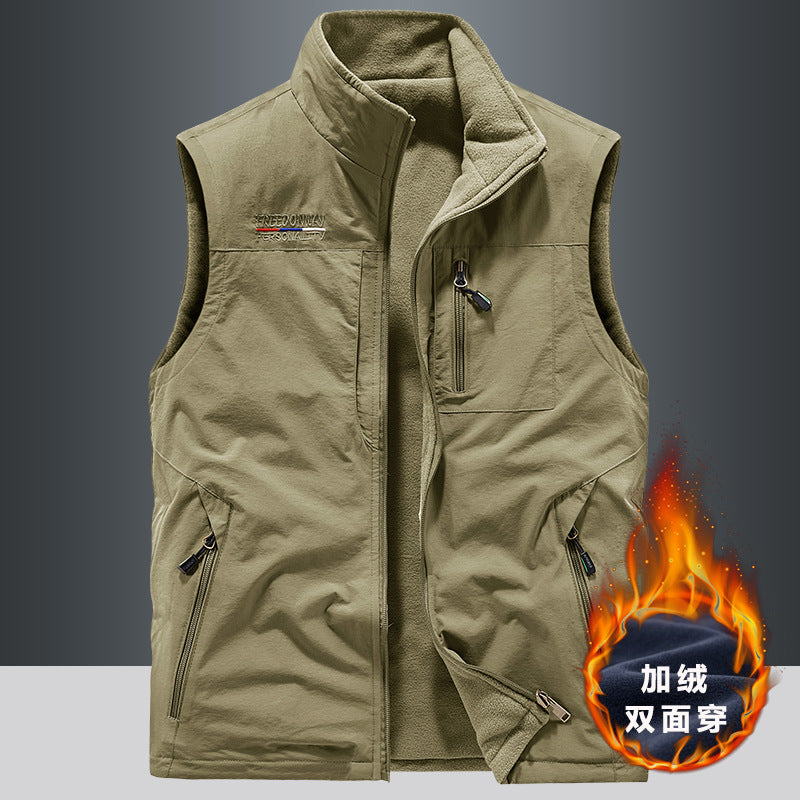 Polar Fleece Vest Double-Sided Outdoor Sports Sleeveless Jacket