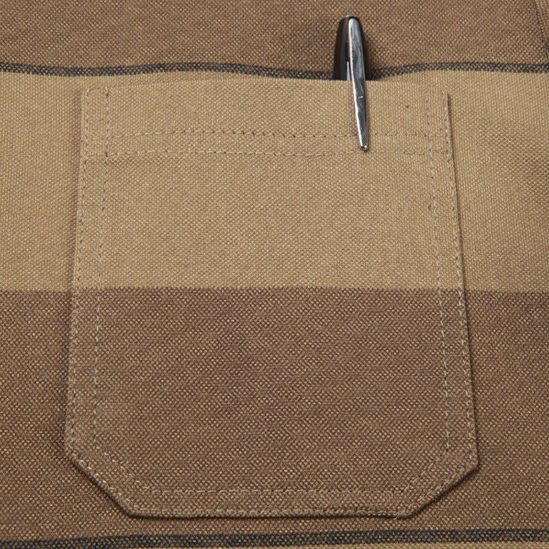 Striped Button-Up Polo  Earth Tones Edition