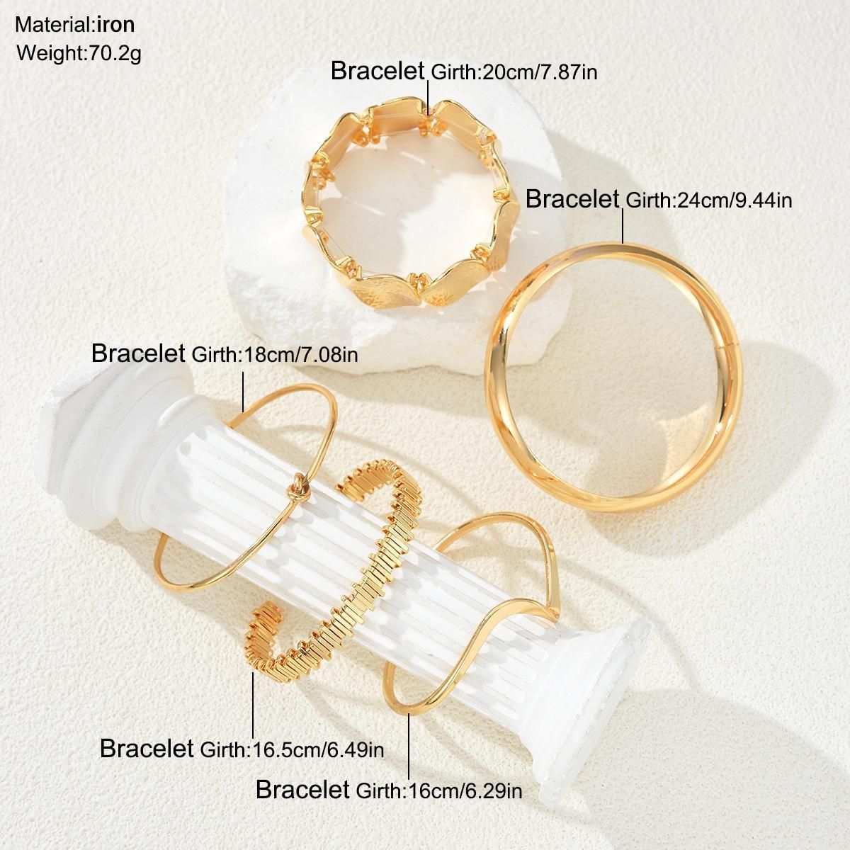 Exaggerated Leaf Glossy Open Bracelet  Irregular Striped Cuff Bangle for Women