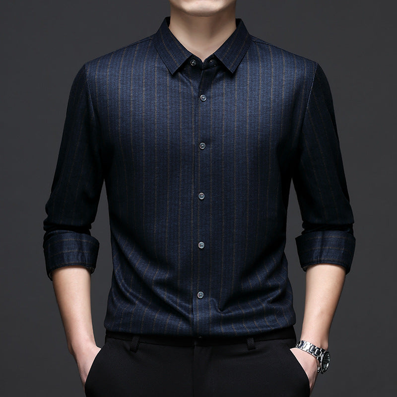 Vertical Stripe Button-Up  Midnight Edition