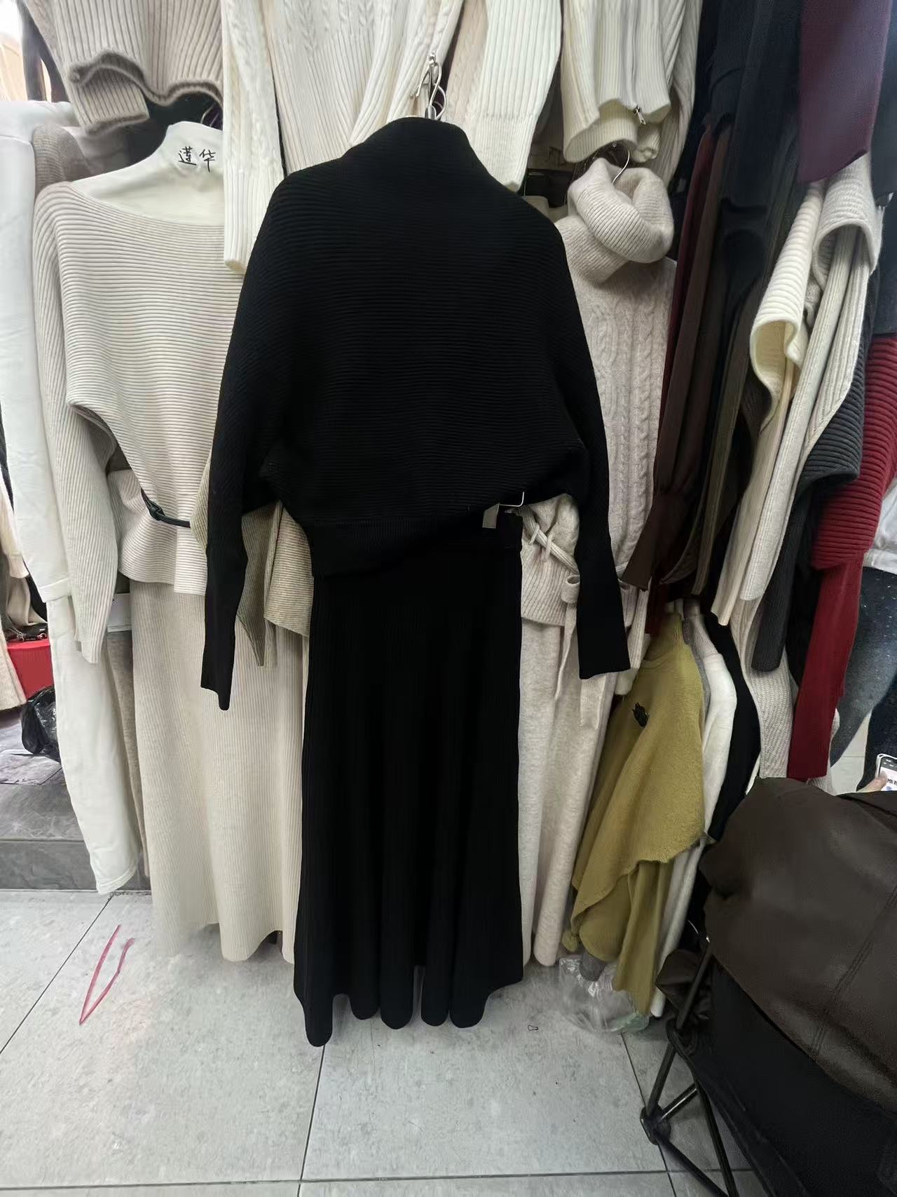 regular Hem Long Skirt & Sweater Set