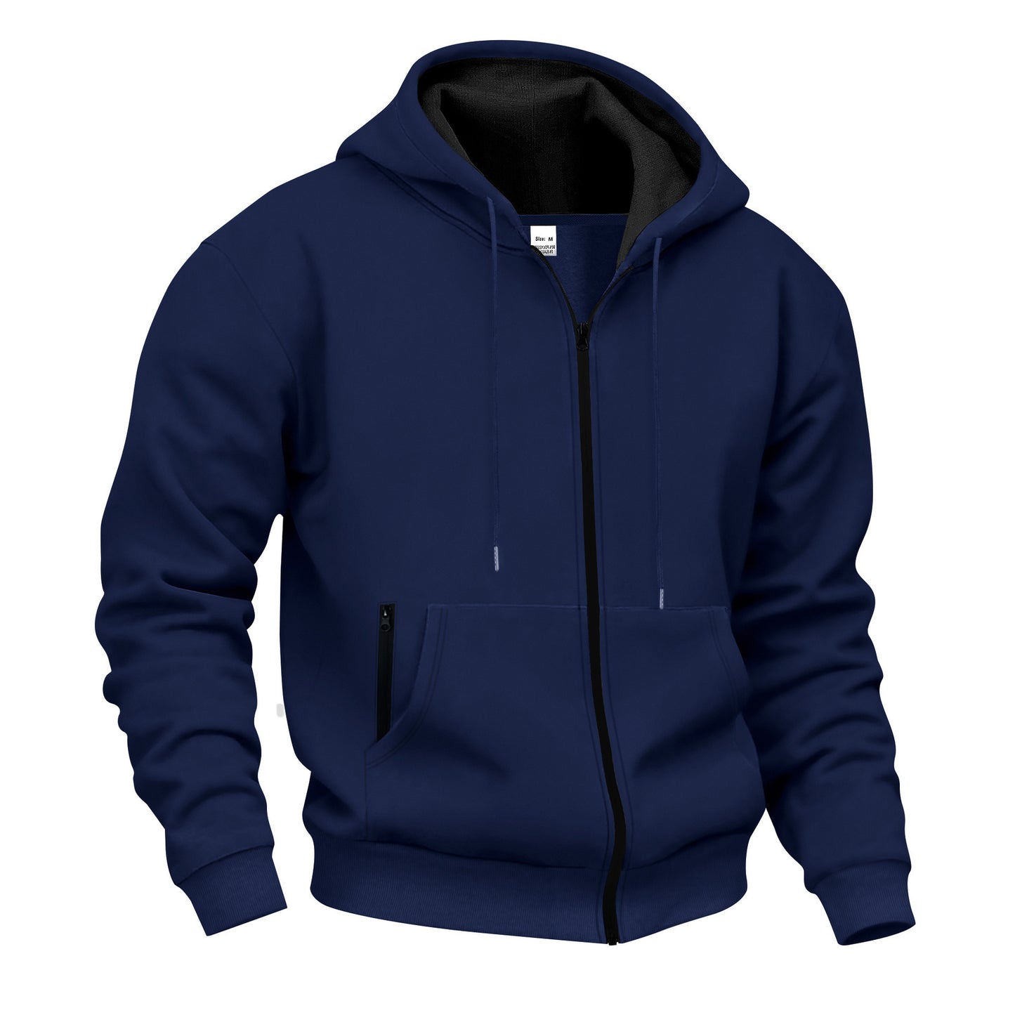 Mens Autumn/Winter Fleece Hooded Zip-Up Sweatshirt