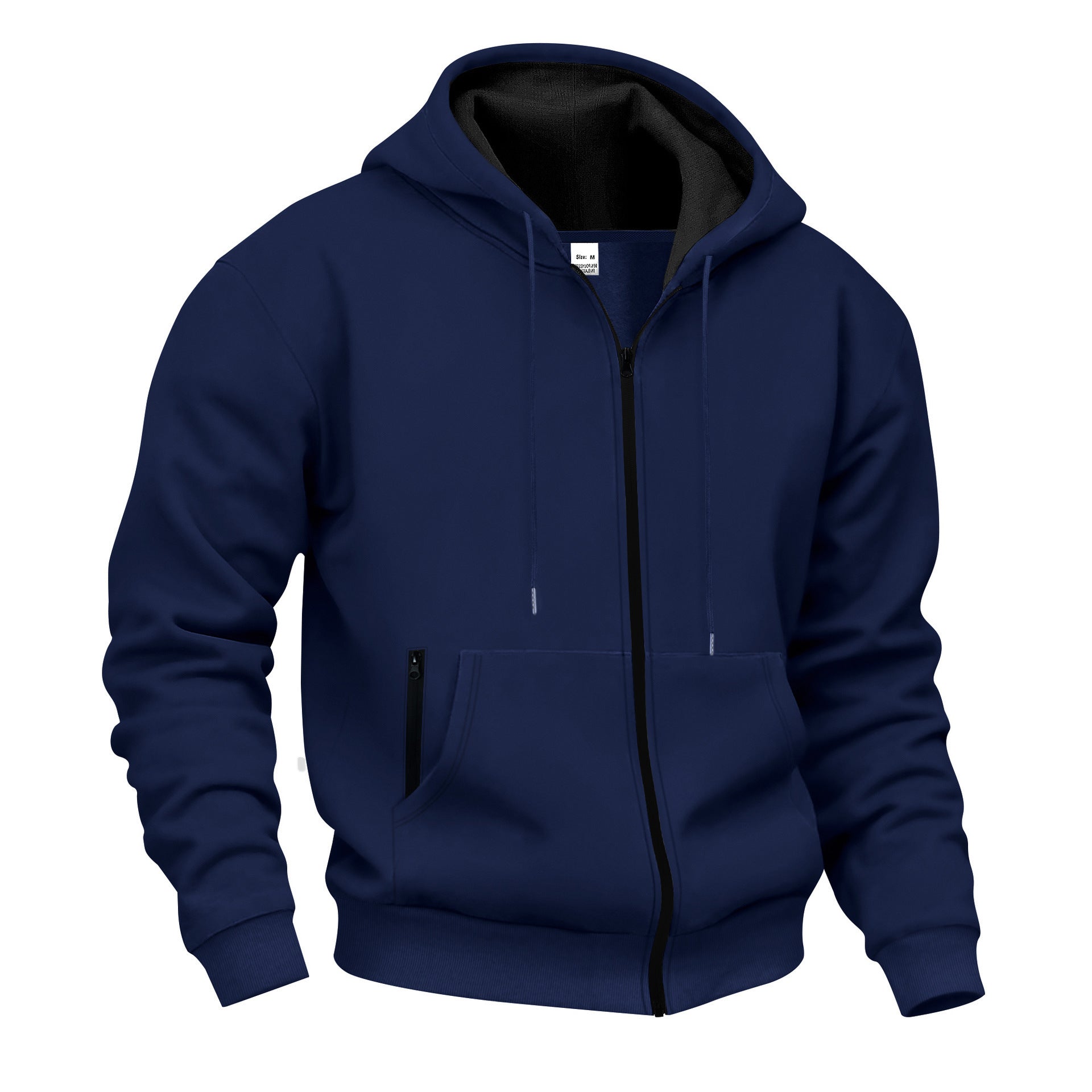 Mens Autumn/Winter Fleece Hooded Zip-Up Sweatshirt
