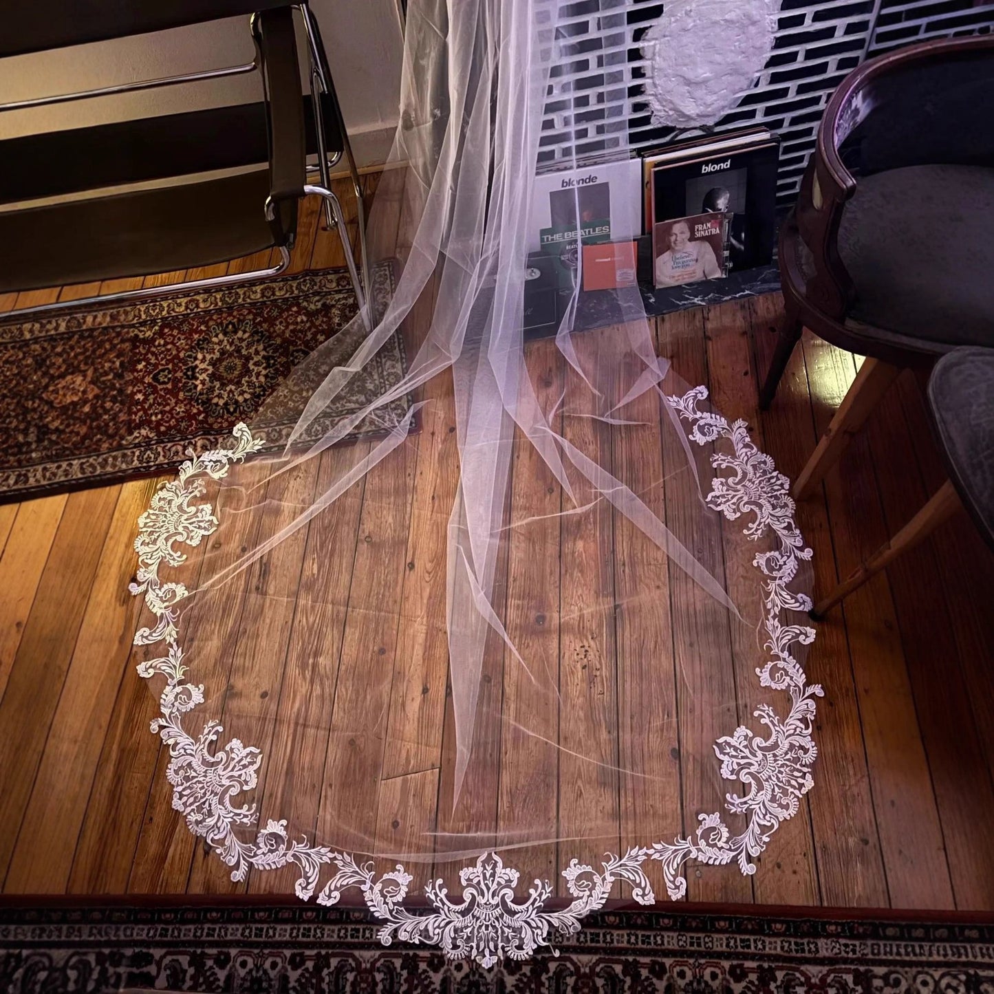 Elegant Lace Bridal Veil with Train