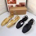 Women's Slingback Flat Sandals with Metal Toe (On Hand)