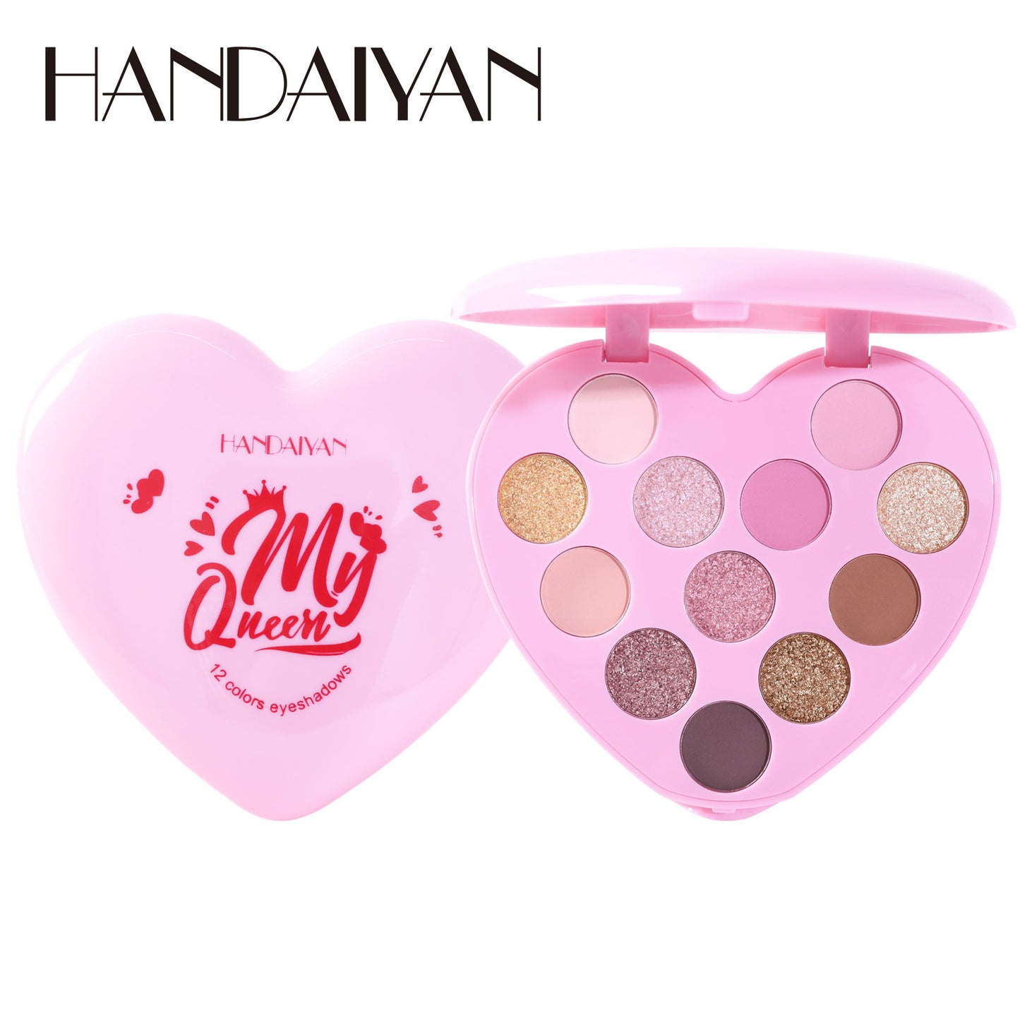 handaiyan Han Daiyan: 12 color pearlescent makeup palette, easy to color cross-border, matte eyeshadow palette.