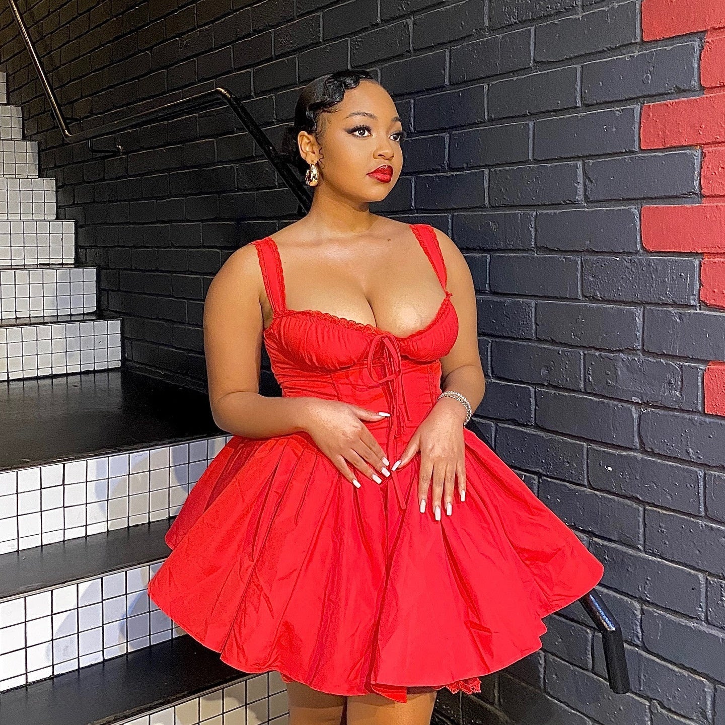 Sexy Lace Side Backless Mini Dress
