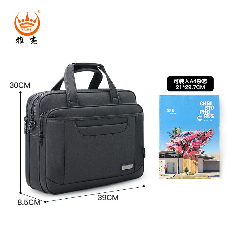 Mens Waterproof Oxford Laptop Briefcase  Large Capacity Business Shoulder Bag