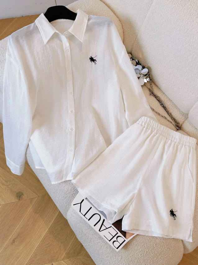 Retro Casual Embroidered Two-Piece Set