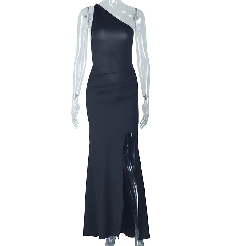 Summer Off-Shoulder Slim Slit Maxi Dress for Women