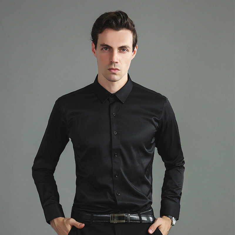 Men's Iron-Free Stretch Long Sleeve Business Shirt