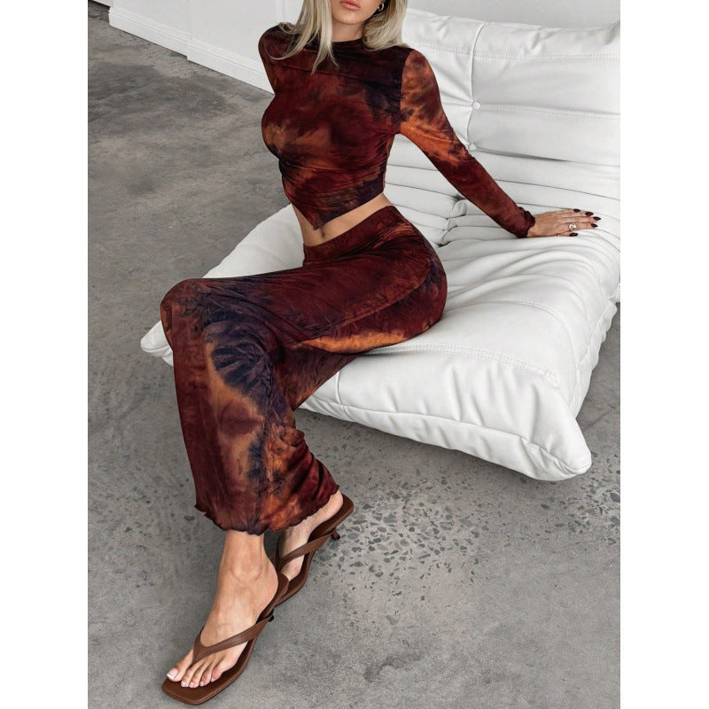 Tie-Dye Round Neck Long Sleeve