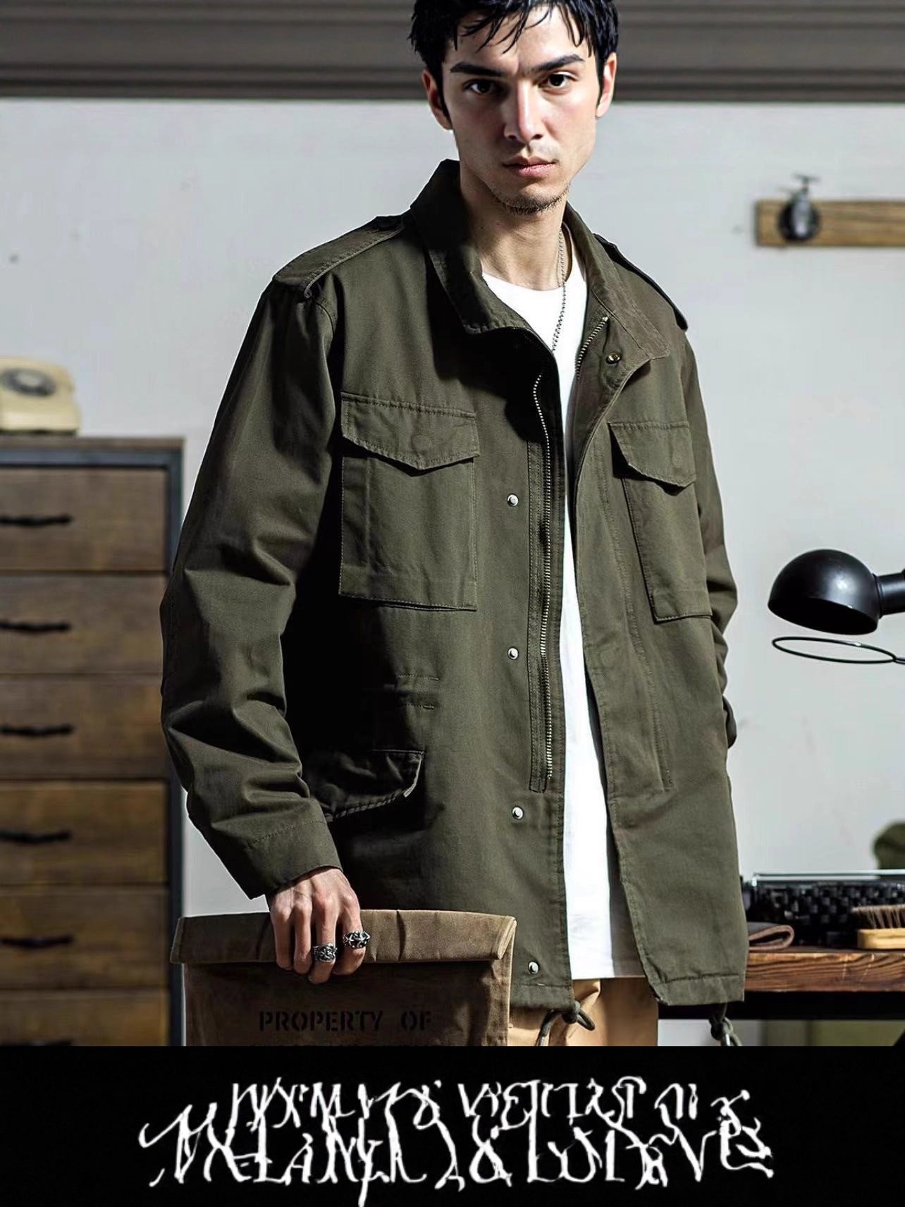 Men's Vintage Multi-Pocket Cargo Jacket