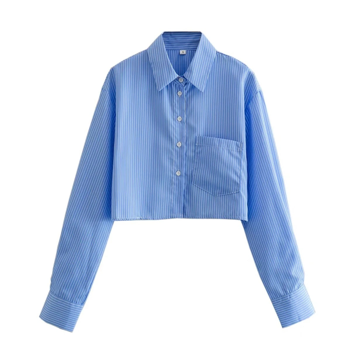 Retro Striped Lapel Shirt for Women