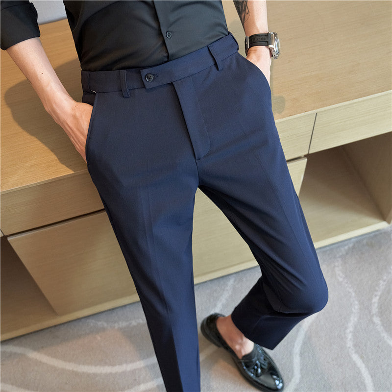 Men’s Stretch Slim-Fit Casual Trousers