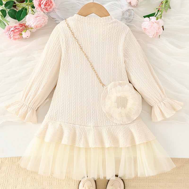 Lace-Stitch Knit Dress