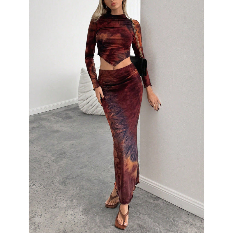 Tie-Dye Round Neck Long Sleeve
