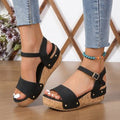 Wedge Roman Sandals for Women Summer 2023 Thick Sole High Heel Strap Sandals (On Hand)