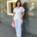 Casual Drawstring Shirt & Long Pants Set