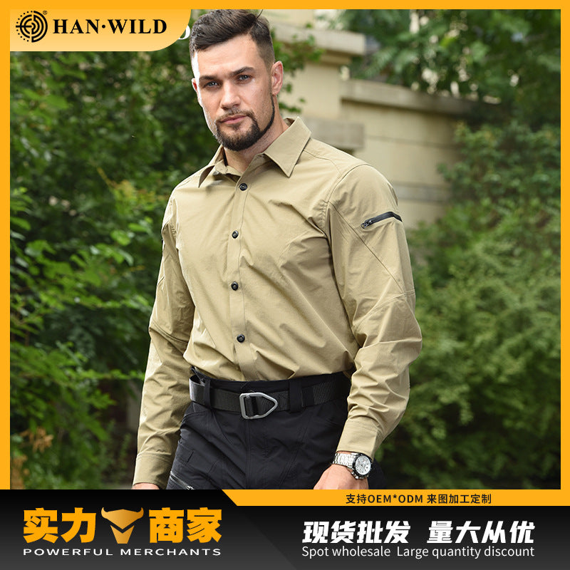 Hanye Men's Tactical Quick-Dry Shirt | Breathable Urban & Outdoor Slim Top