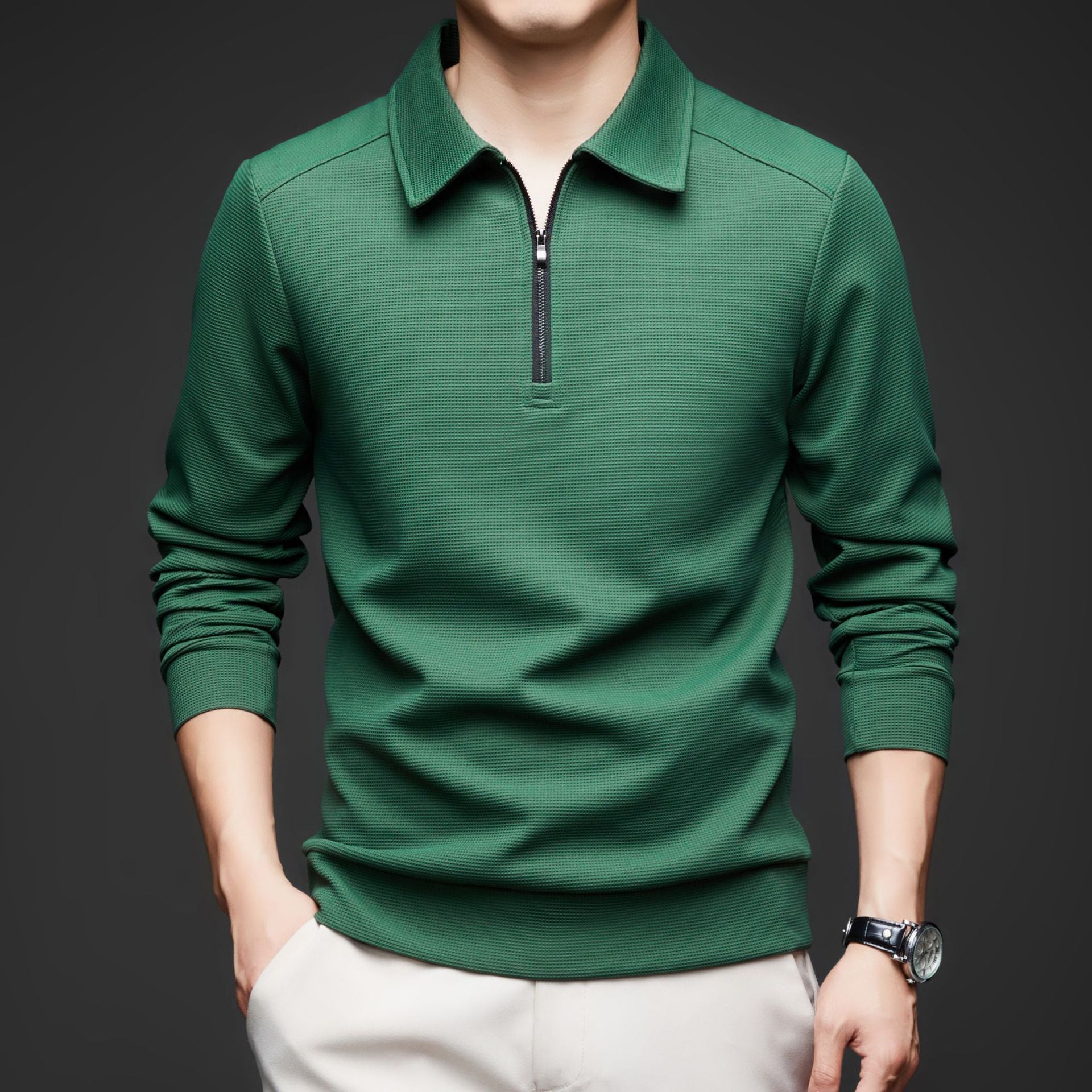 Solid Quarter-Zip Pullover
