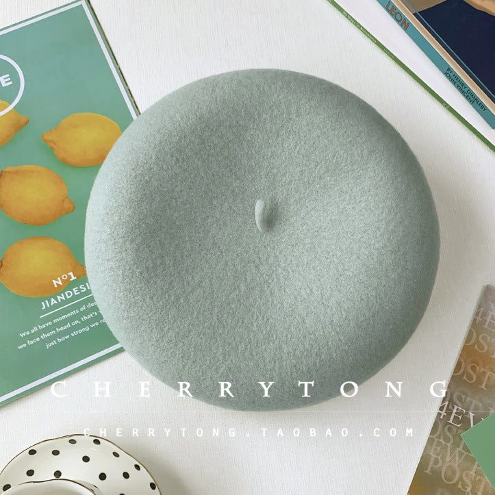 Retro Wool Beret  Cashmere & Wool Women's Hat for Autumn & Winter