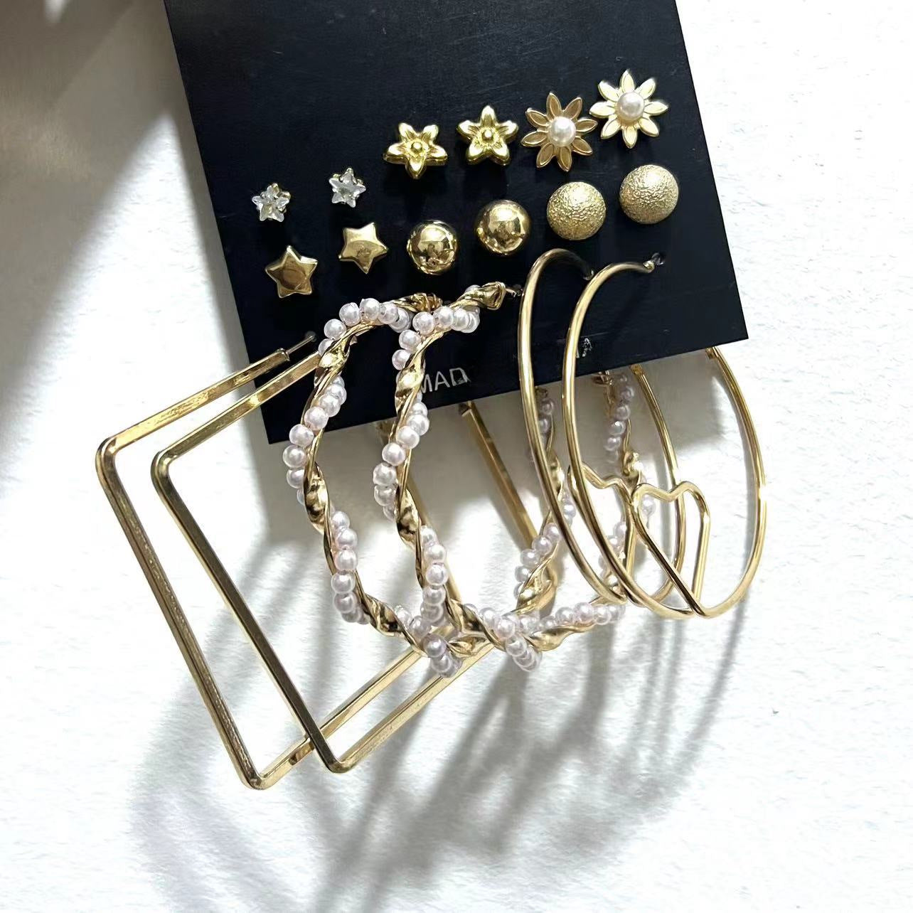 Shiny Gold Earrings for Women Girls