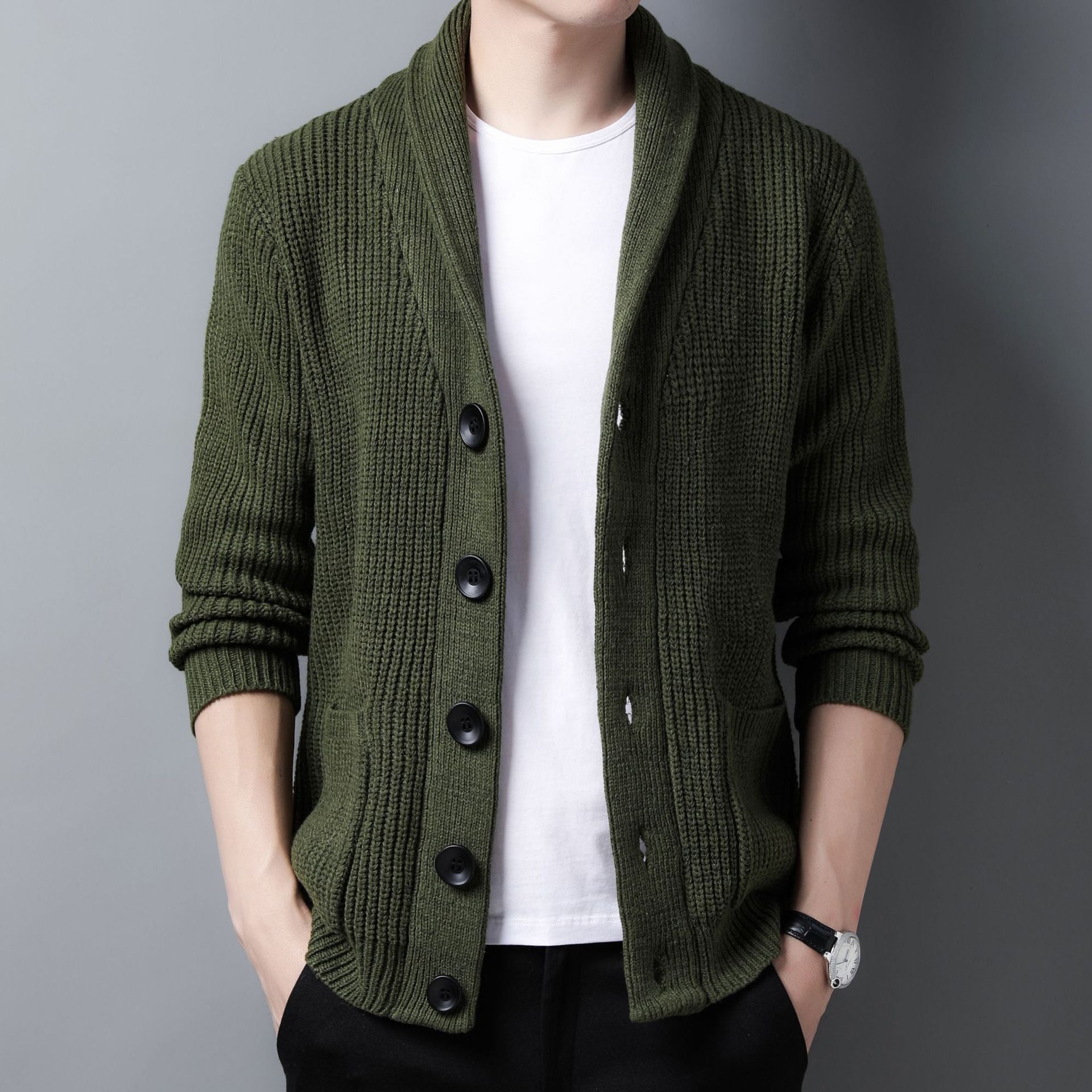 Men's Knit Cardigan Sweater