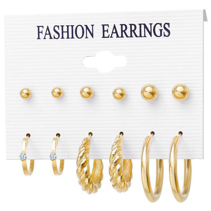 Creative French retro gold earrings set