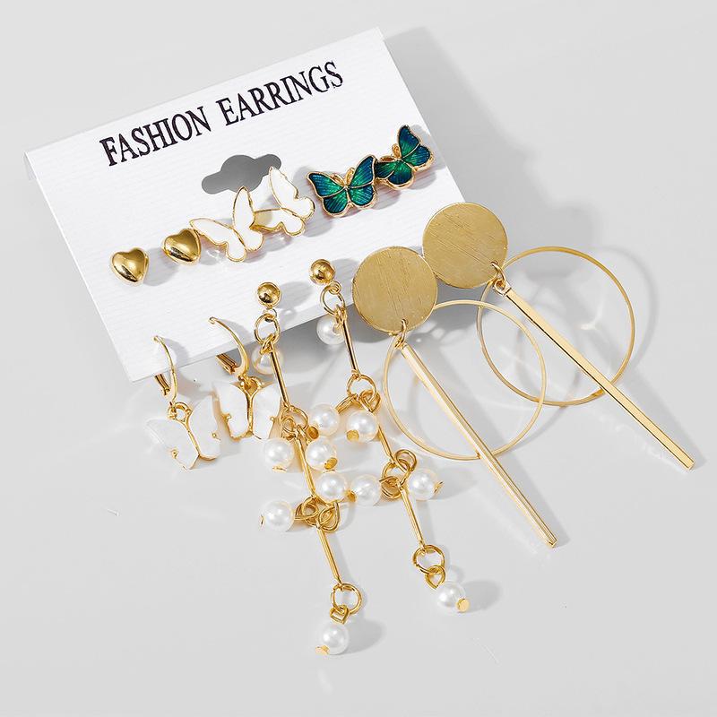 Creative French retro gold earrings set