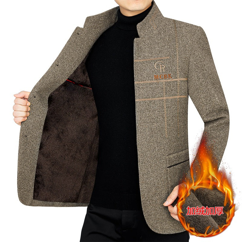 Middle-aged Mens Thickened Wool Fleece Jacket