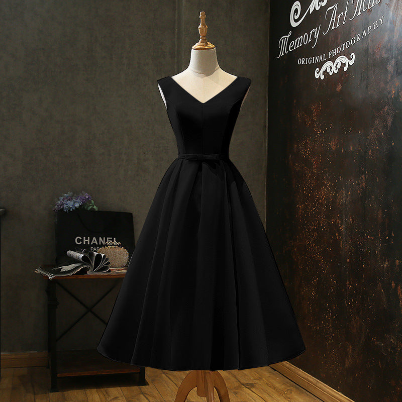 Elegant White Satin Evening Dress