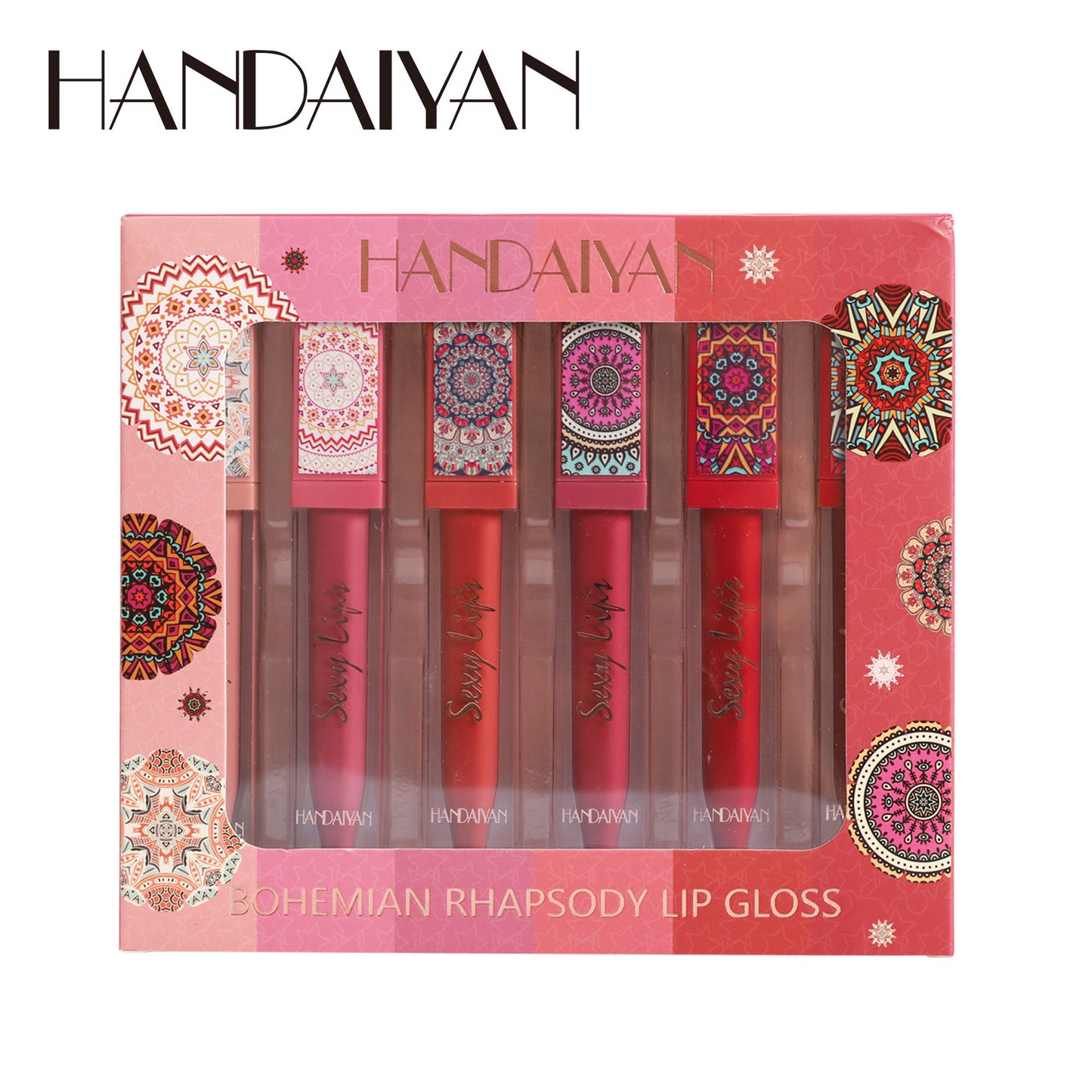 Handaiyan Bohemian Lip Stain Set Matte Velvet Lipstick Long-lasting lip gloss