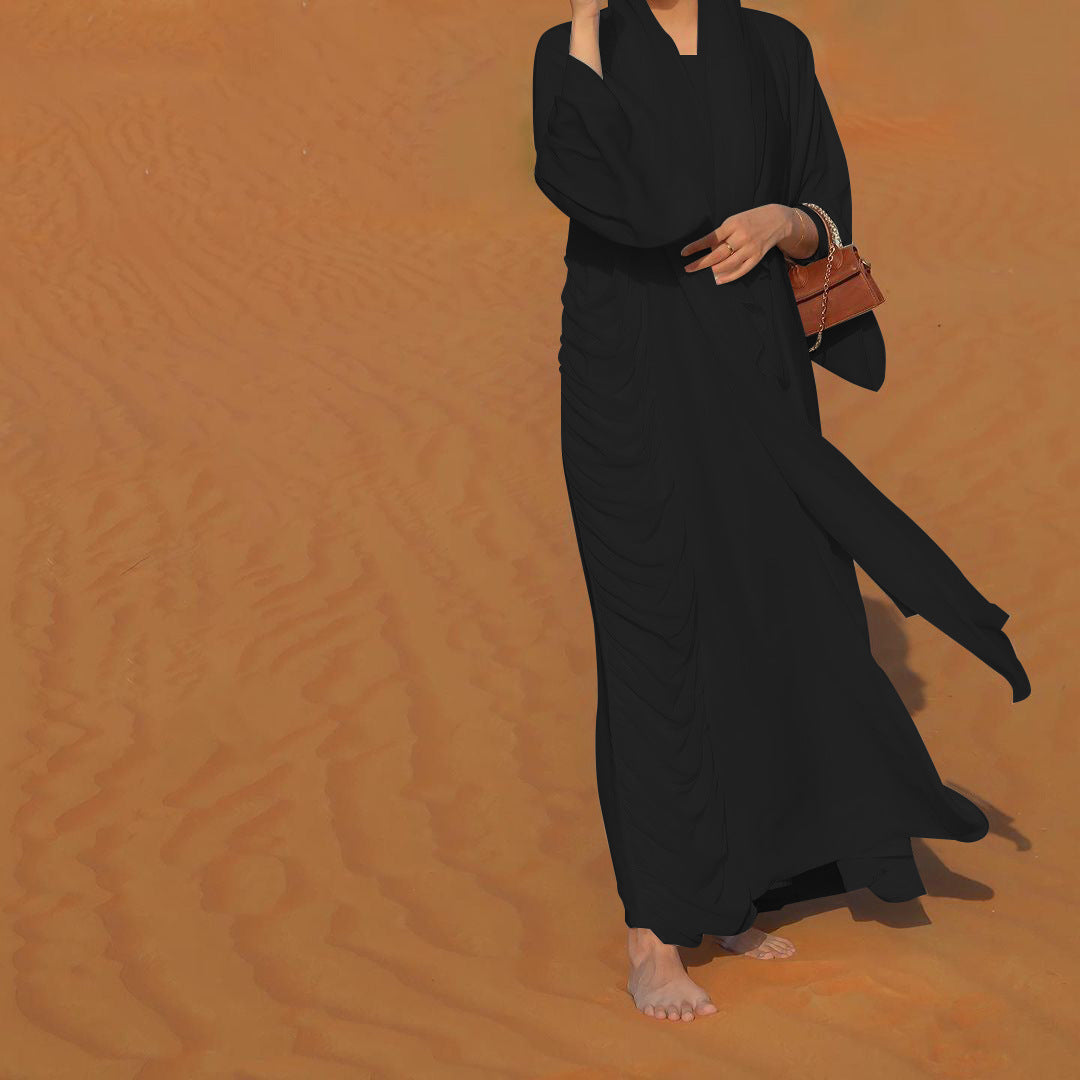 Solid Color Flowing Tie Long Dress