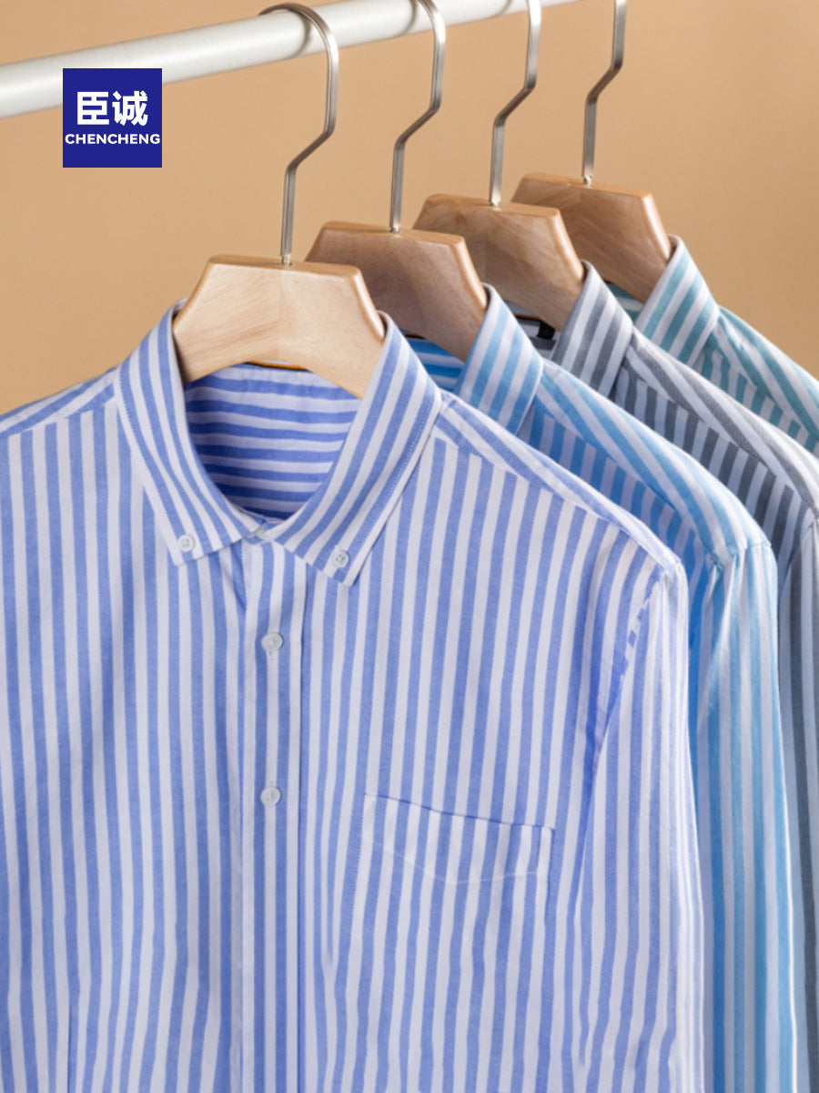 Men’s Casual Stripe Oxford Shirt
