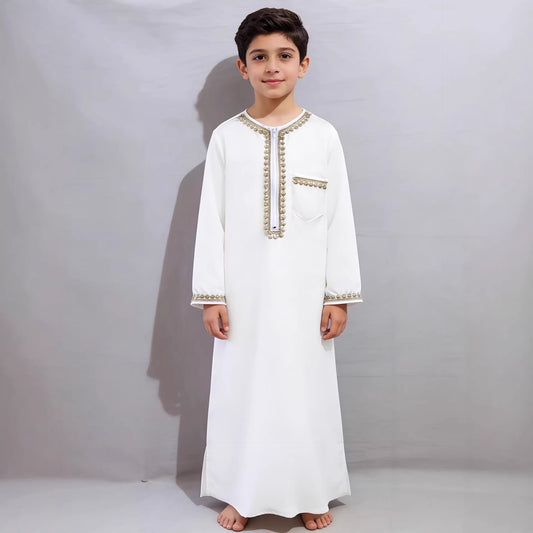 Boys Ethnic Zipper Robe  Casual Festive Traditional Outfit